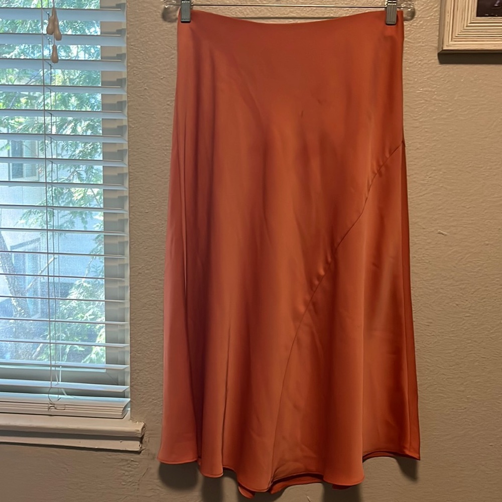 Burnt Orange Midi Skirt